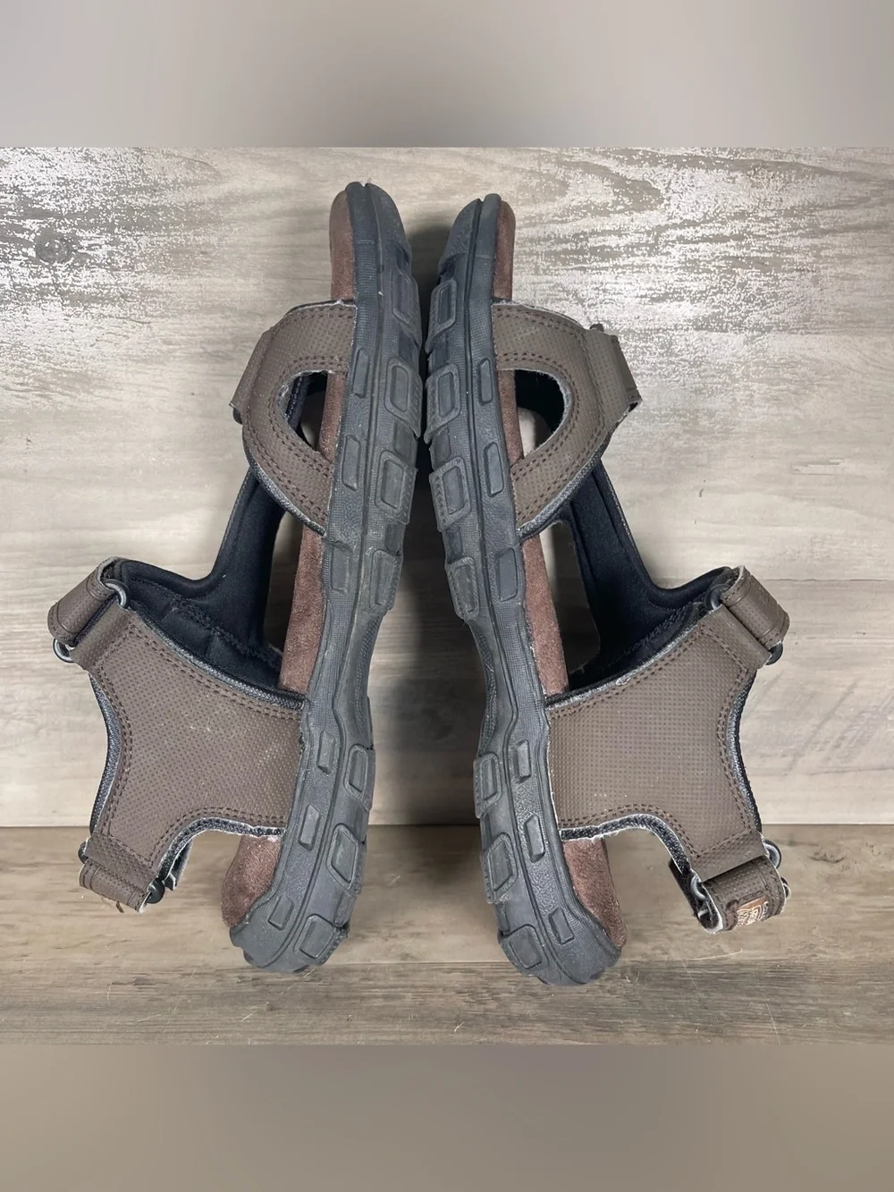 Skechers Garven Louden Sandals Mens 9 Brown Comfort Fishing Hiking Memory Foam
